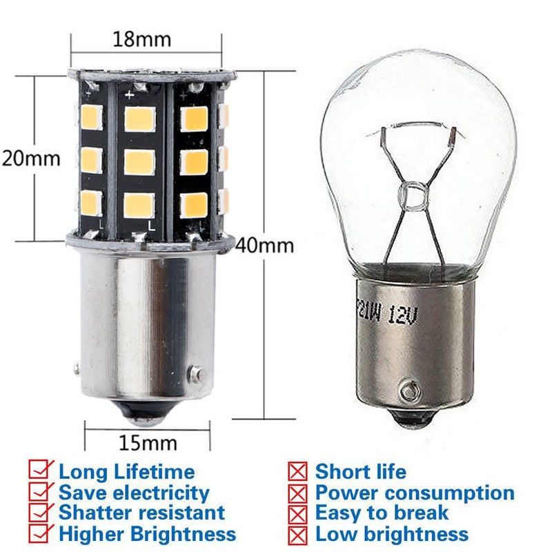BlyilyB 2-Pack 9-30V BAU15S PY21W 7507 High Brightness Low Power Amber Yellow LED Bulbs Replacement For Turn Signal Lights - Image 3